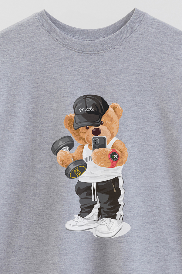 REMERA OVER ESTAMPADA UNISEX TEDDY MUSCLE