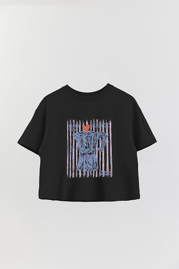 REMERA CROP ESTAMPADA MORE ESPRESSO