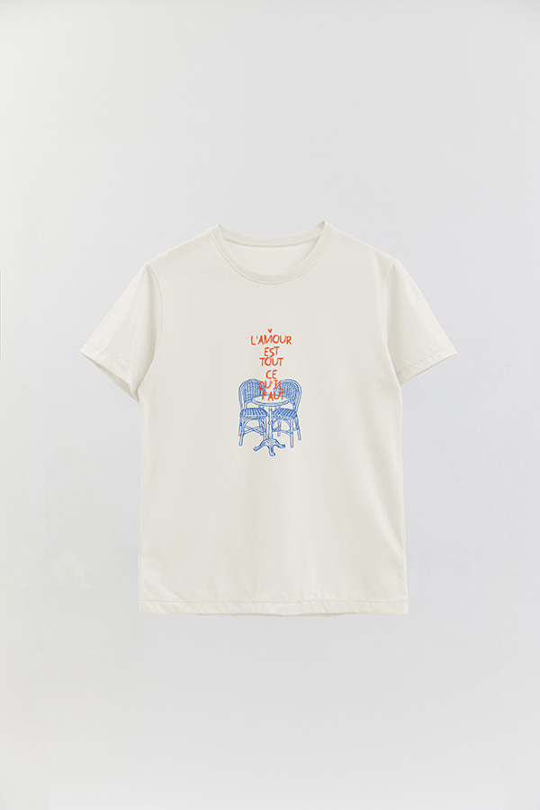 REMERA BASICA ESTAMPADA L'AMOUR