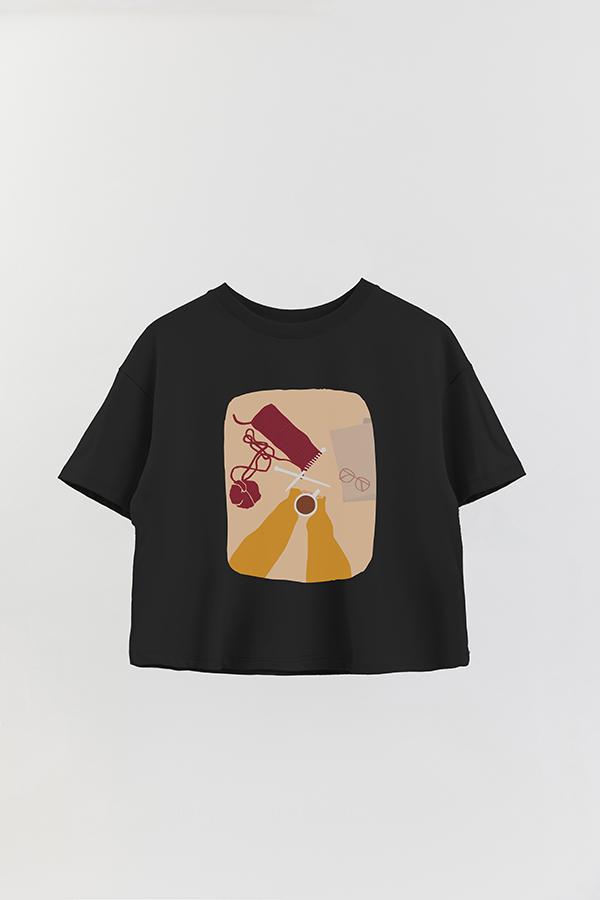 REMERA CROP ESTAMPADA  ART 76