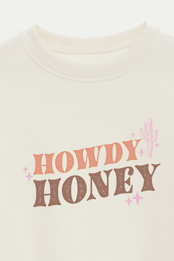 BUZO CROP ESTAMPADO WESTERN HOWDY HONEY