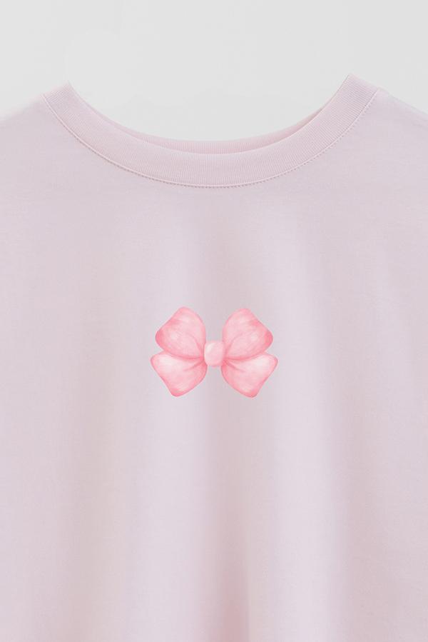 REMERA CROP ESTAMPADA COQUETTE RIBBON BOW 2