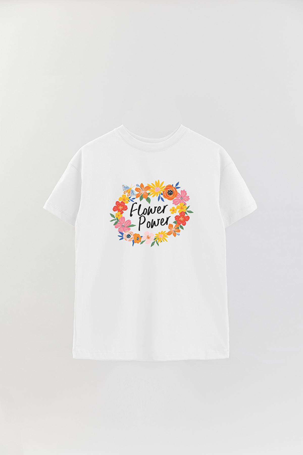 REMERA OVER ESTAMPADA SPR FLOWER POWER