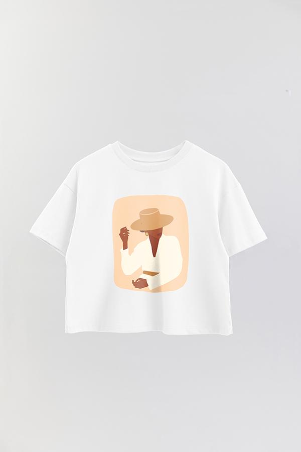 REMERA CROP ESTAMPADA ART 80