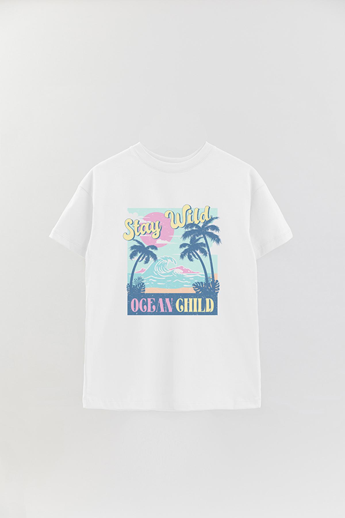 REMERA OVER ESTAMPADA SM2 STAY WILD OCEAN CHILD