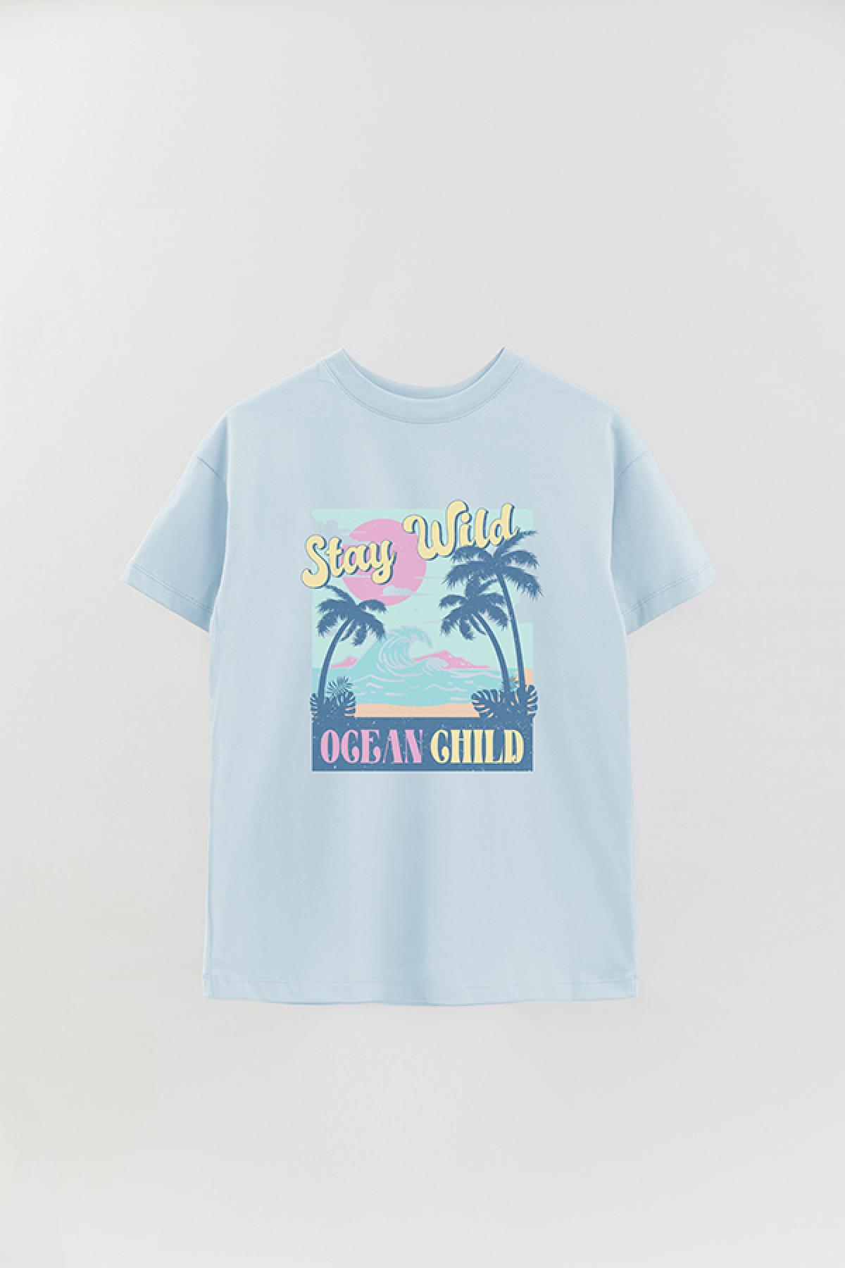 REMERA OVER ESTAMPADA SM2 STAY WILD OCEAN CHILD