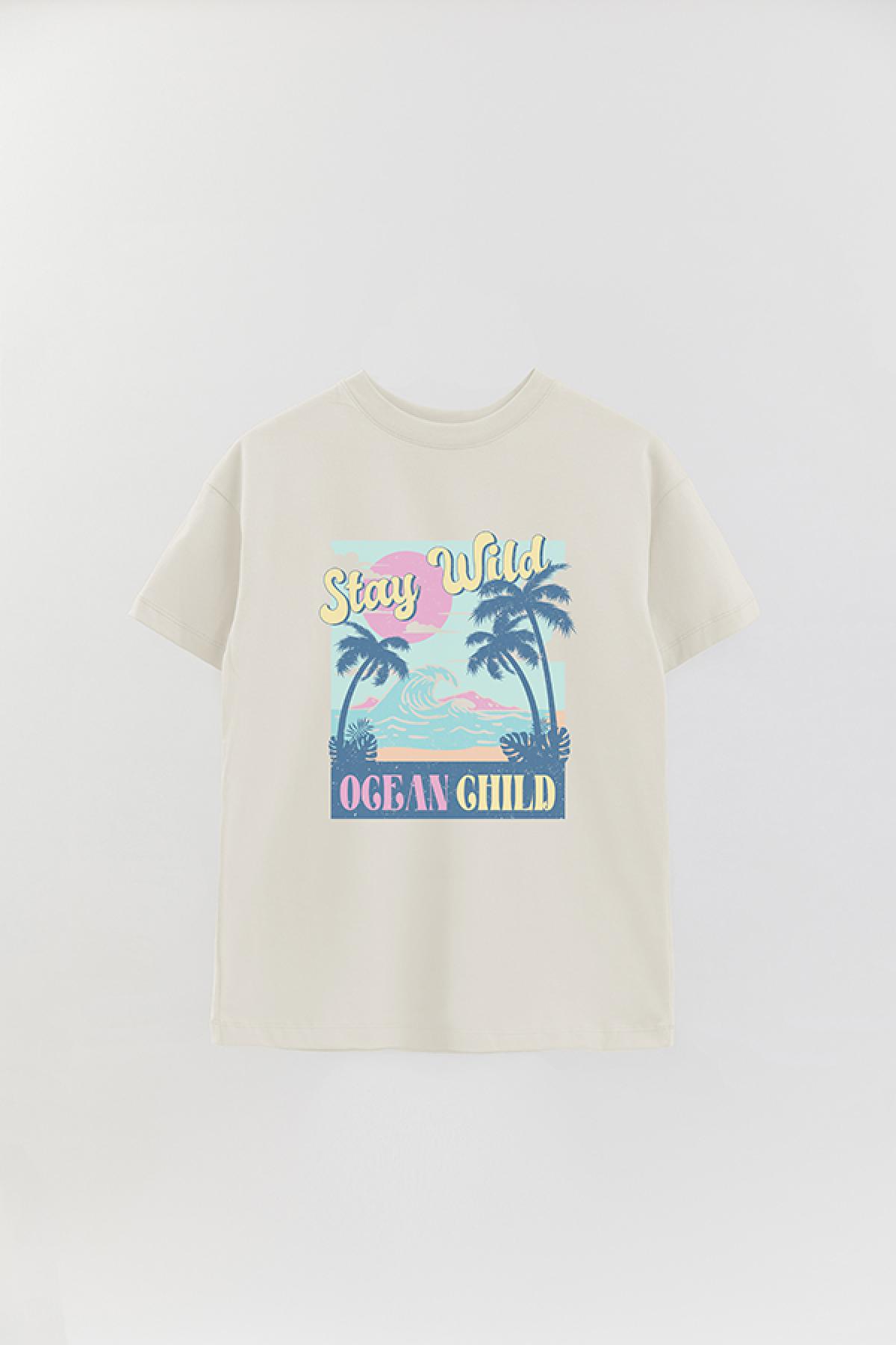 REMERA OVER ESTAMPADA SM2 STAY WILD OCEAN CHILD