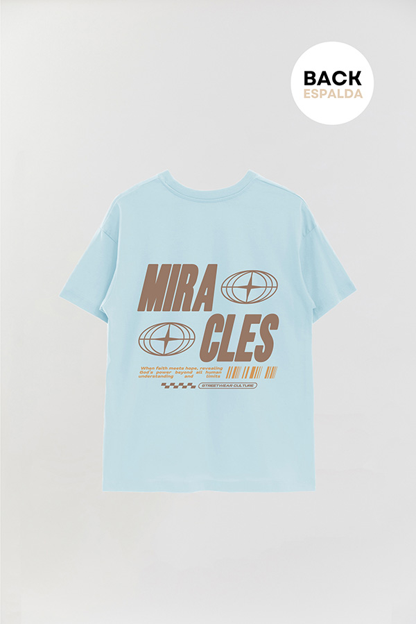 REMERA OVER ESTAMPADA UNISEX ESPALDA MIRACLES