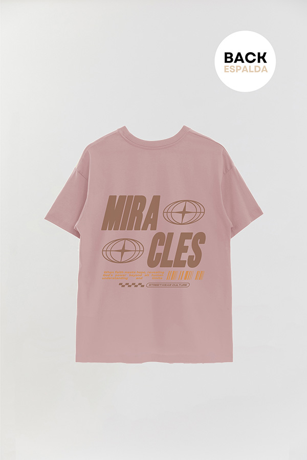 REMERA OVER ESTAMPADA UNISEX ESPALDA MIRACLES