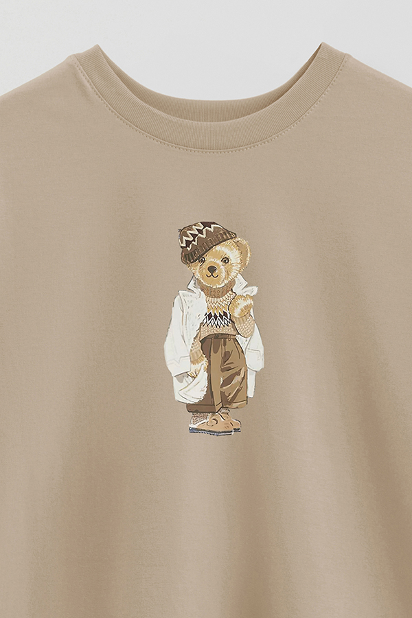 REMERA OVER ESTAMPADA UNISEX BEAR WINTER