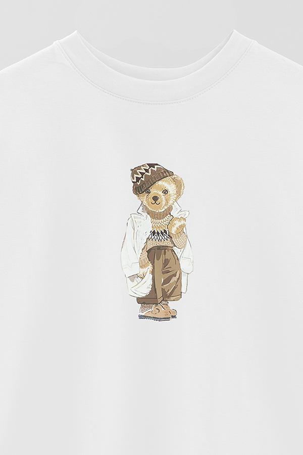 REMERA OVER ESTAMPADA UNISEX BEAR WINTER