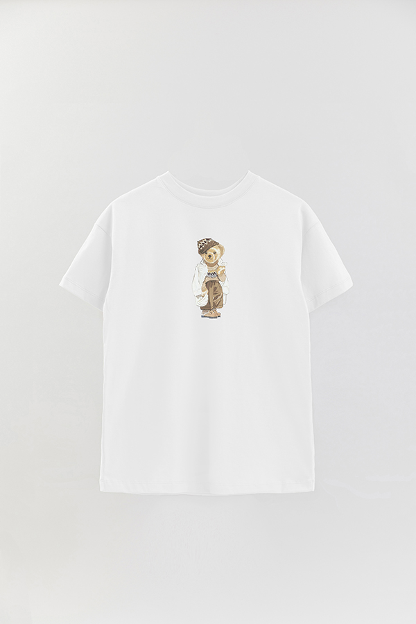 REMERA OVER ESTAMPADA UNISEX BEAR WINTER