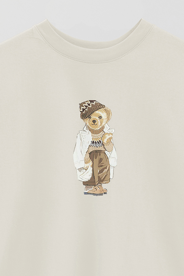 REMERA OVER ESTAMPADA UNISEX BEAR WINTER
