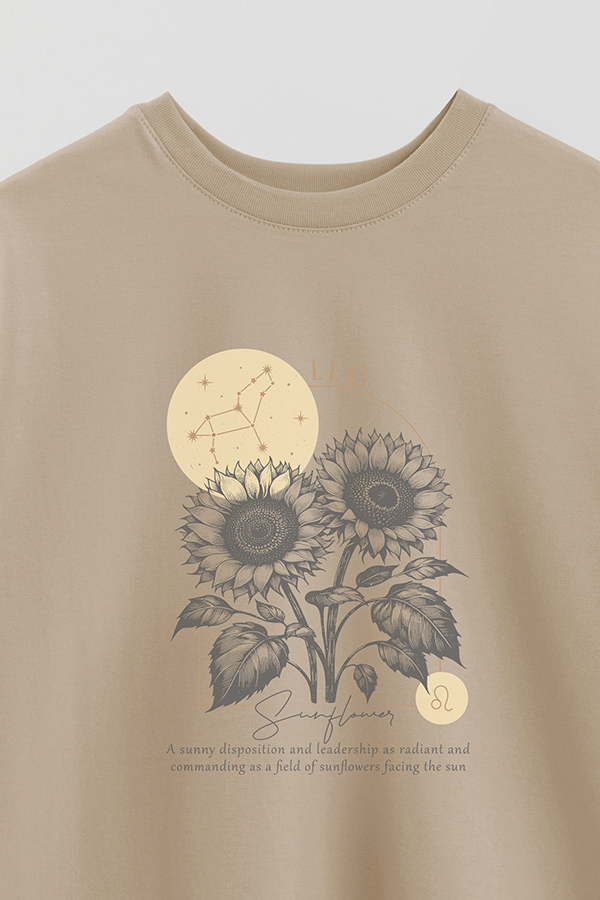 REMERA OVER ESTAMPADA ZODIAC LEO