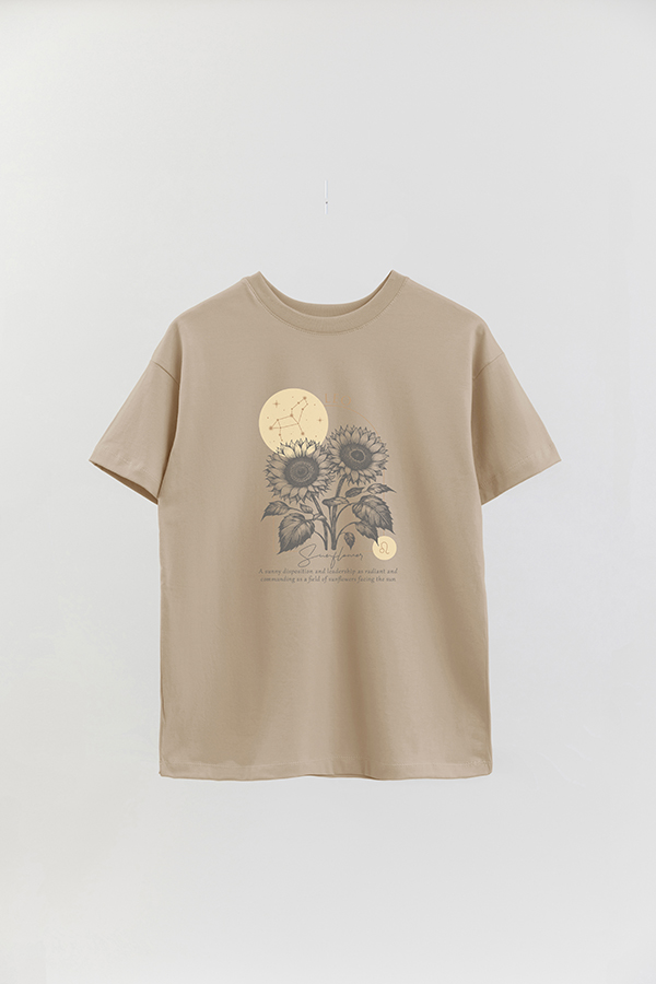 REMERA OVER ESTAMPADA ZODIAC LEO
