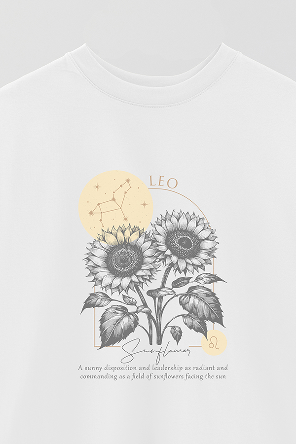 REMERA OVER ESTAMPADA ZODIAC LEO