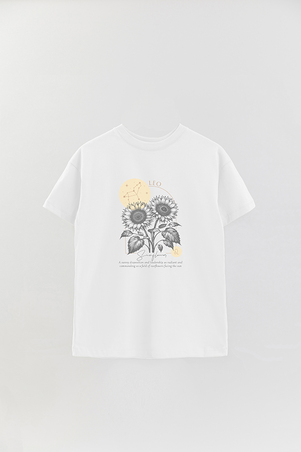 REMERA OVER ESTAMPADA ZODIAC LEO
