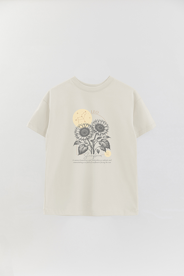 REMERA OVER ESTAMPADA ZODIAC LEO