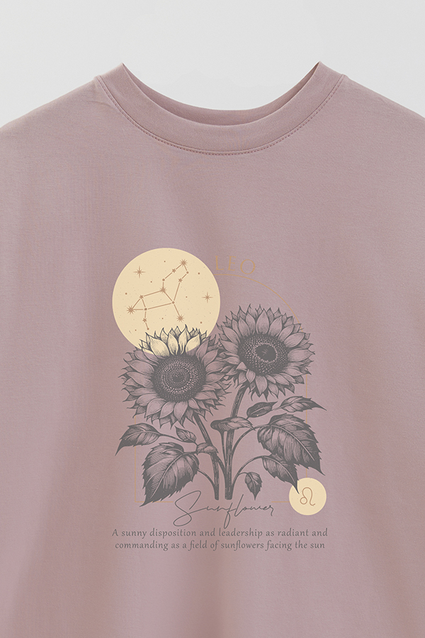 REMERA OVER ESTAMPADA ZODIAC LEO