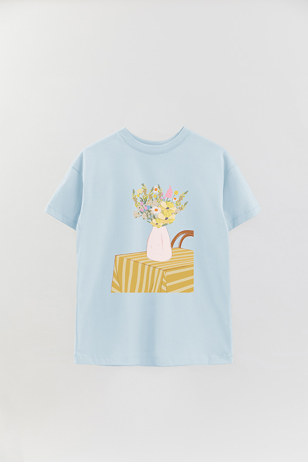 REMERA OVER ESTAMPADA MAXI PINK SPRING IS IN THE AIR