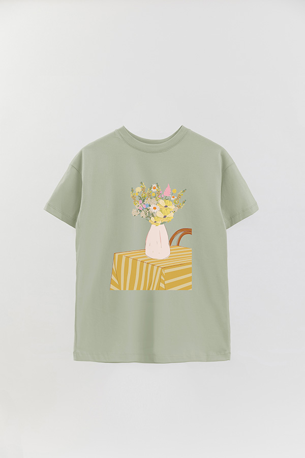 REMERA OVER ESTAMPADA MAXI PINK SPRING IS IN THE AIR