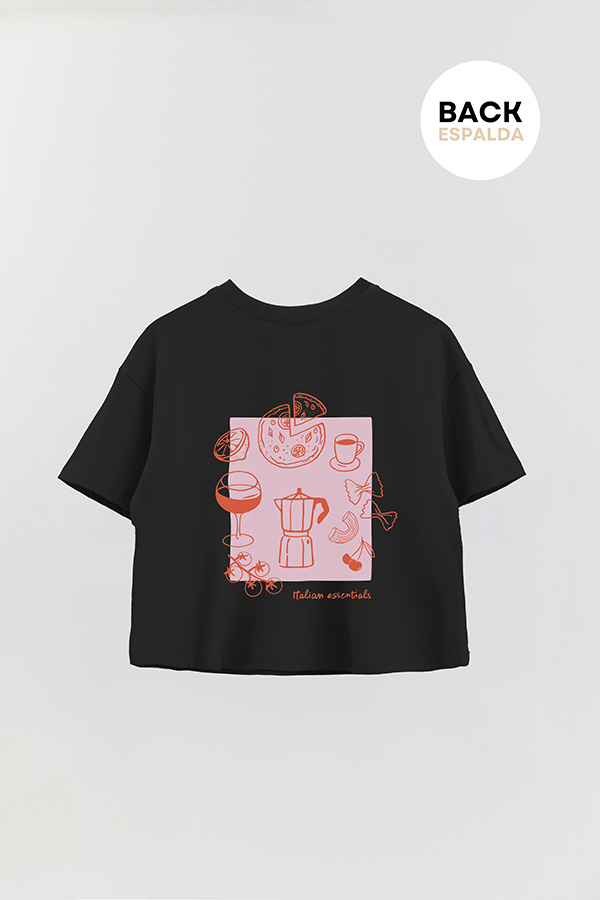 REMERA CROP FB ESTAMPADA ITALIAN ESSENTIAL