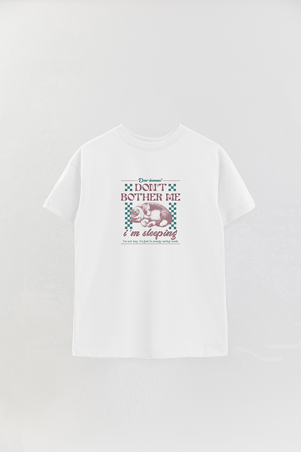 REMERA OVER ESTAMPADA CAT DON'T BOTHER ME