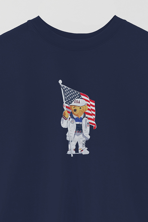 REMERA OVER ESTAMPADA UNISEX BEAR USA FLAG