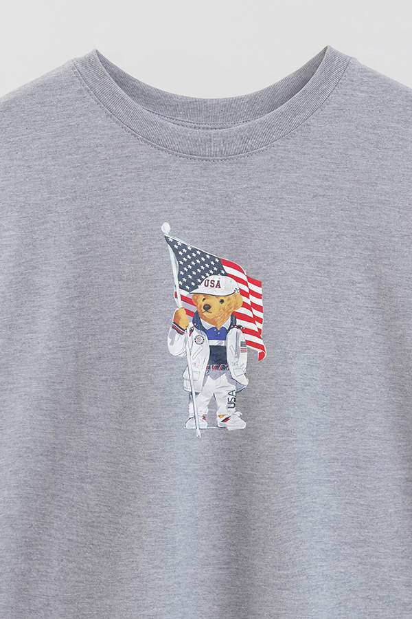 REMERA OVER ESTAMPADA UNISEX BEAR USA FLAG