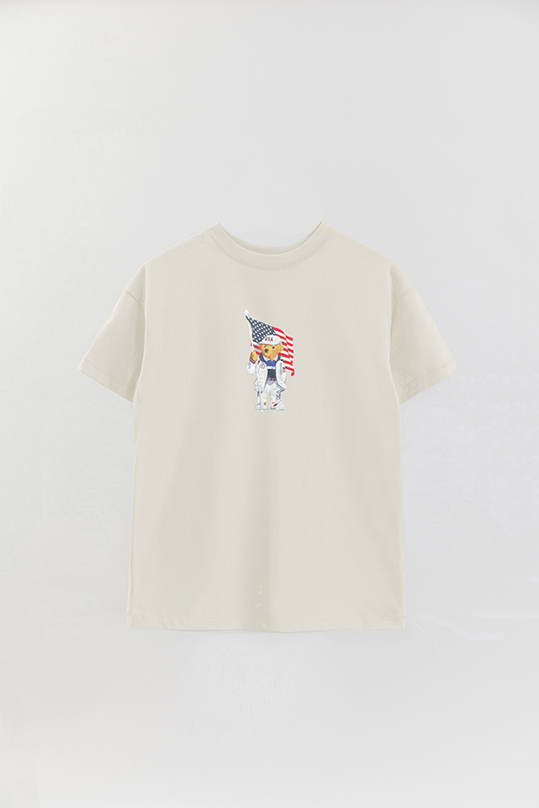 REMERA OVER ESTAMPADA UNISEX BEAR USA FLAG