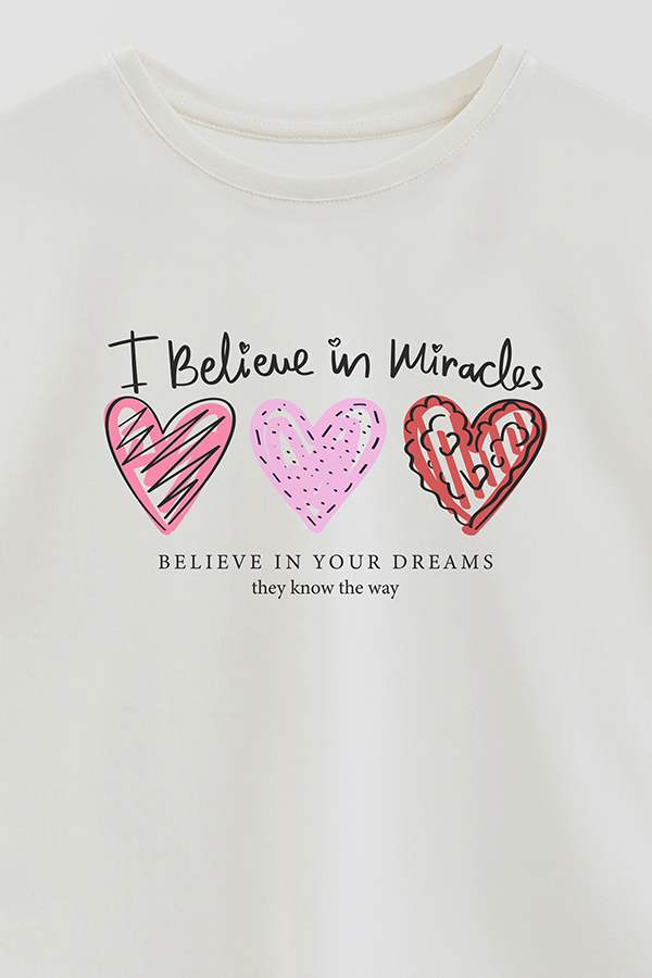 REMERA GIRL OVER I BELIEVE IN MIRACLES