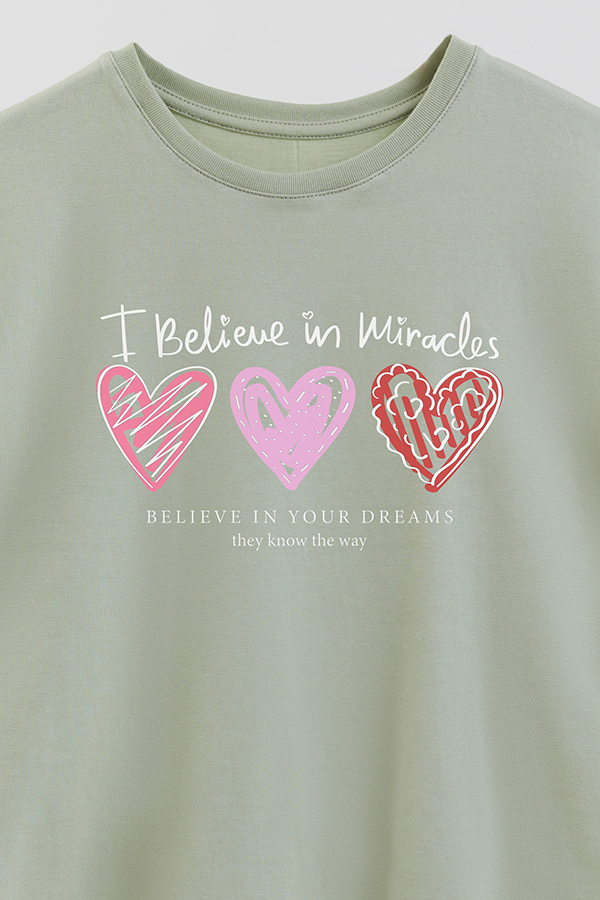 REMERA GIRL OVER I BELIEVE IN MIRACLES