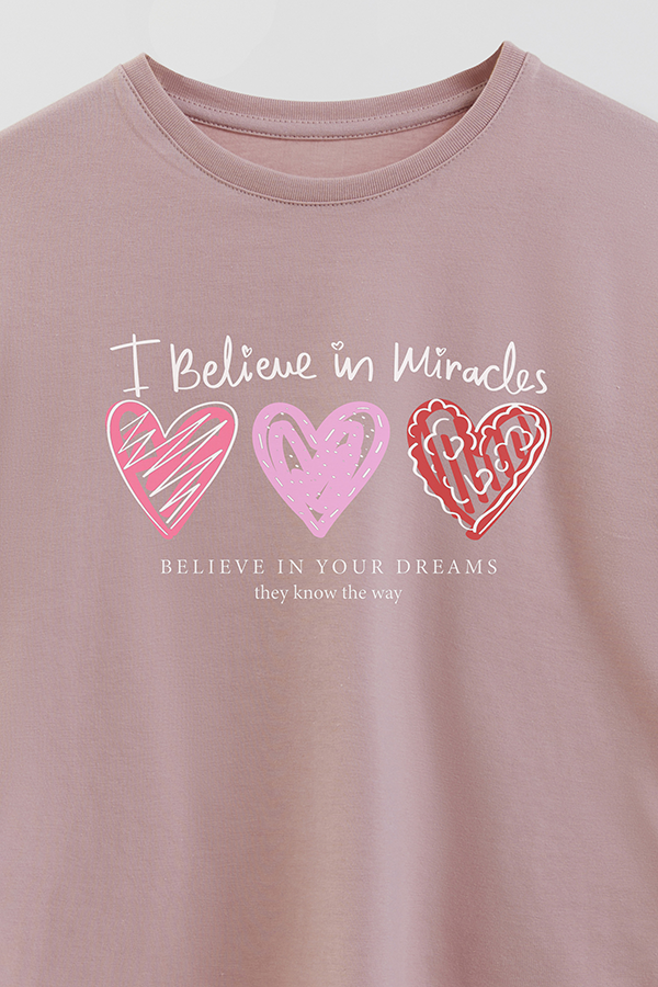 REMERA GIRL OVER I BELIEVE IN MIRACLES