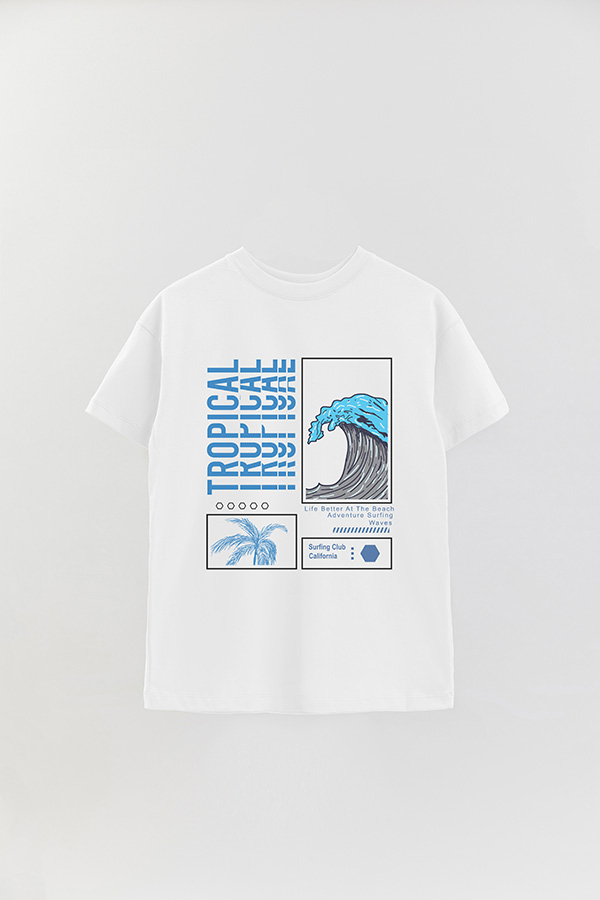 REMERA OVER ESTAMPADA TROPICAL