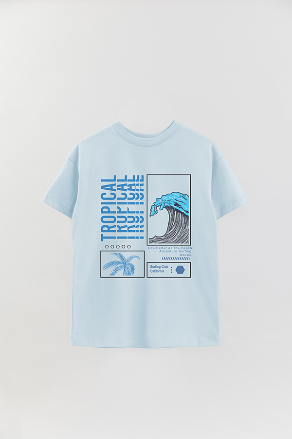 REMERA OVER ESTAMPADA TROPICAL