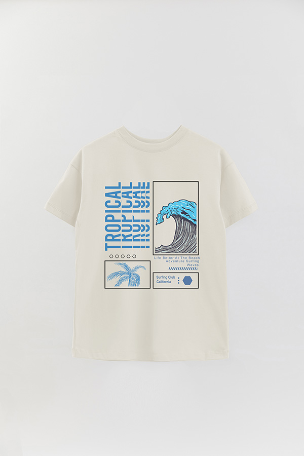REMERA OVER ESTAMPADA TROPICAL