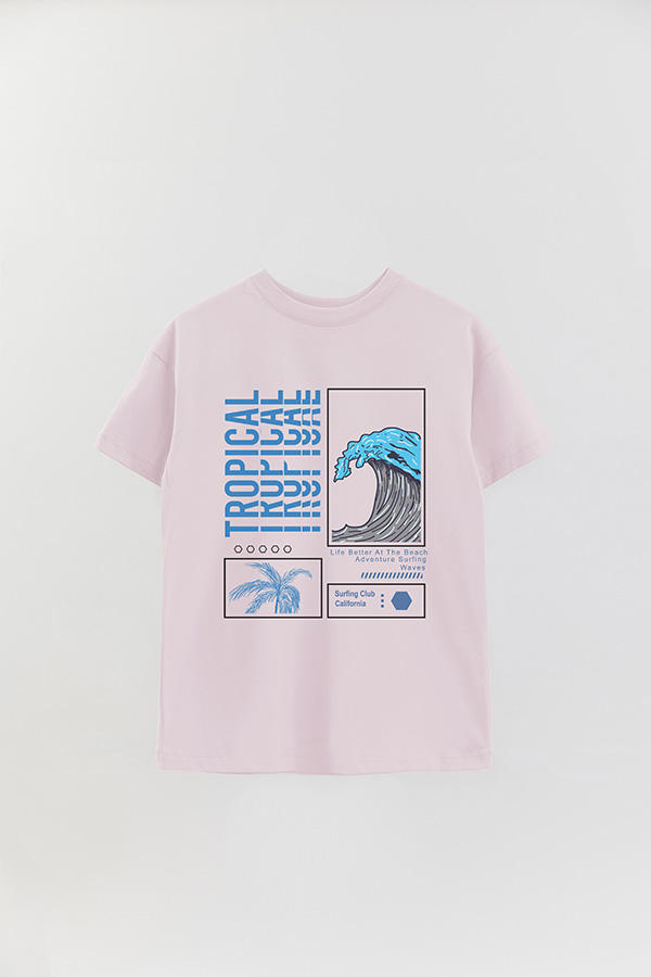 REMERA OVER ESTAMPADA TROPICAL