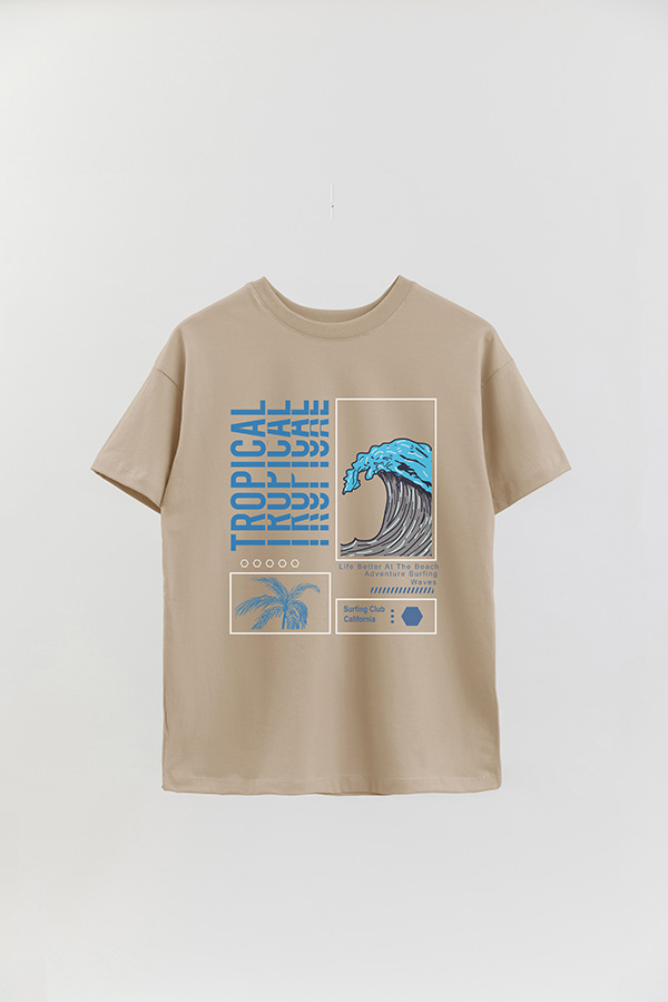 REMERA OVER ESTAMPADA TROPICAL