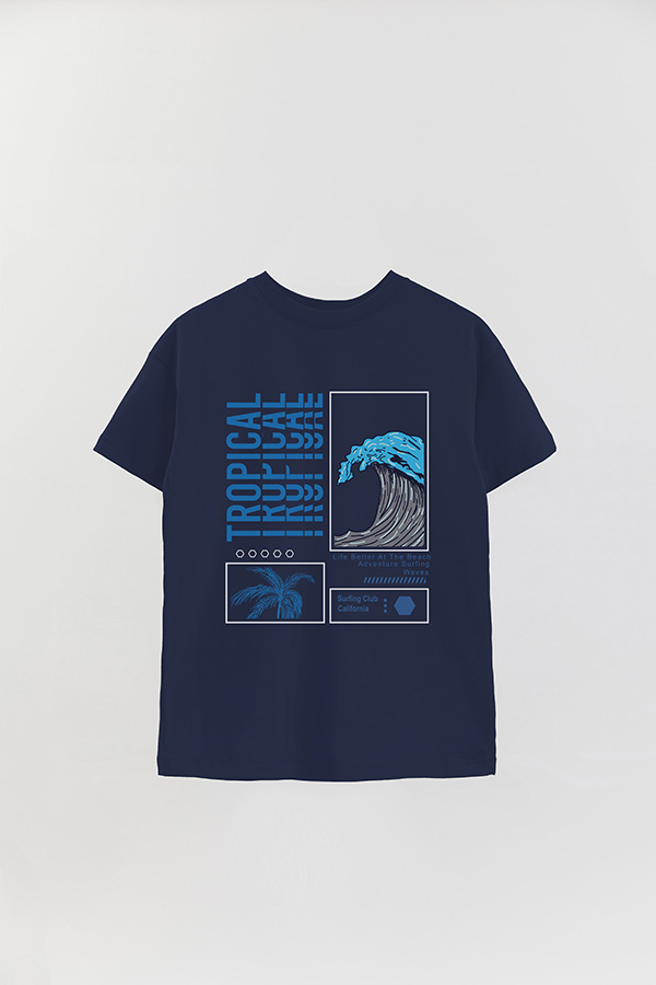 REMERA OVER ESTAMPADA TROPICAL