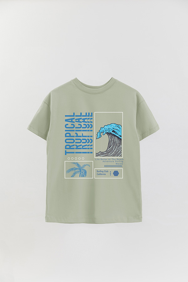 REMERA OVER ESTAMPADA TROPICAL