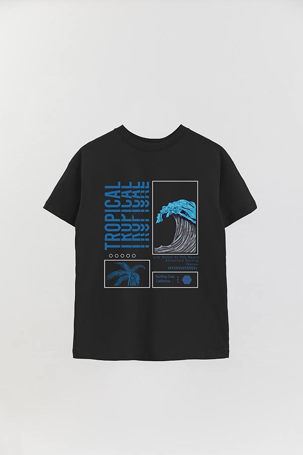 REMERA OVER ESTAMPADA TROPICAL