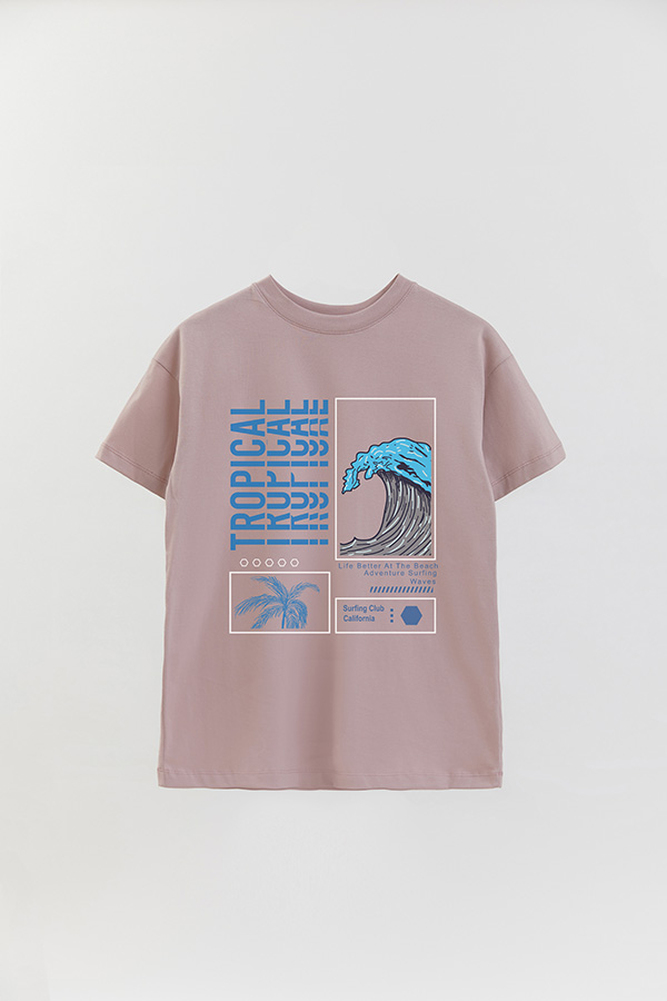 REMERA OVER ESTAMPADA TROPICAL