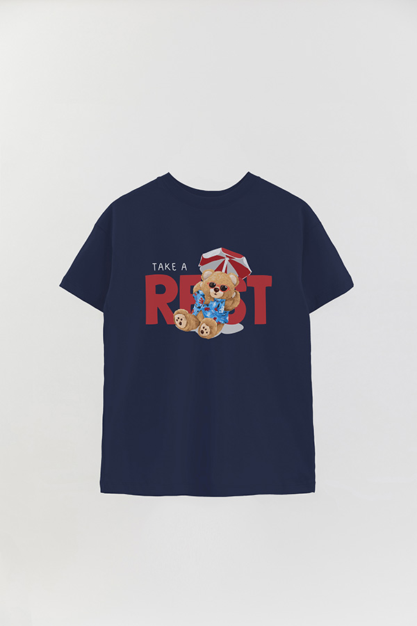 REMERA OVER ESTAMPADA UNISEX TEDDY REST