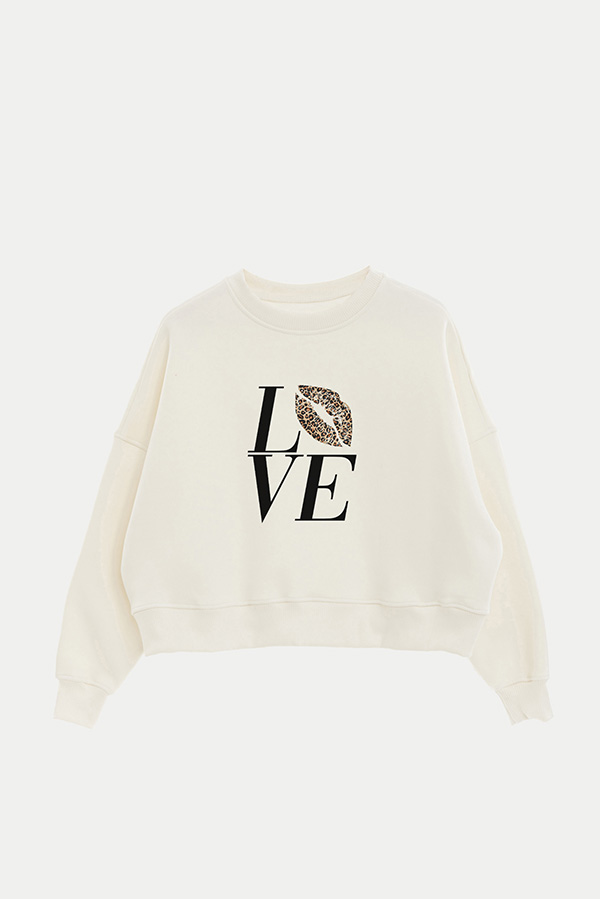 BUZO CROP ESTAMPADO MNM LOVE