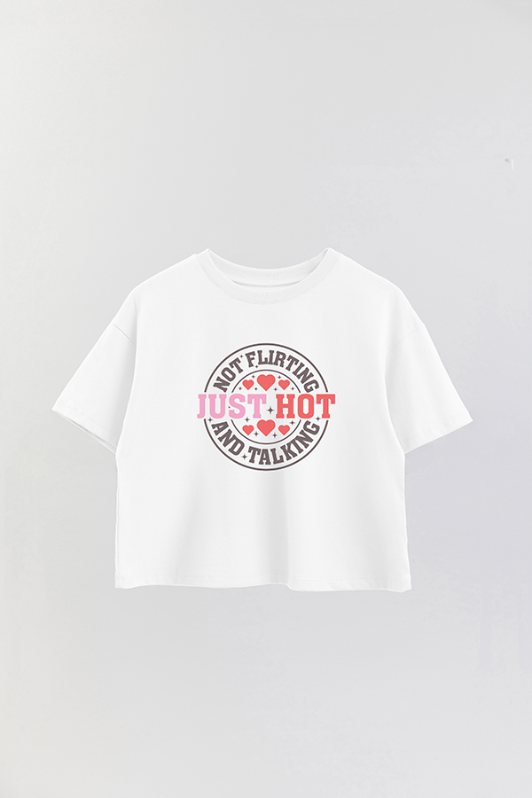 REMERA CROP ESTAMPADA RED VALENTINE JUST HOT