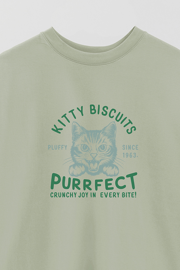 REMERA OVER ESTAMPADA CAT KITTY BISCUITS