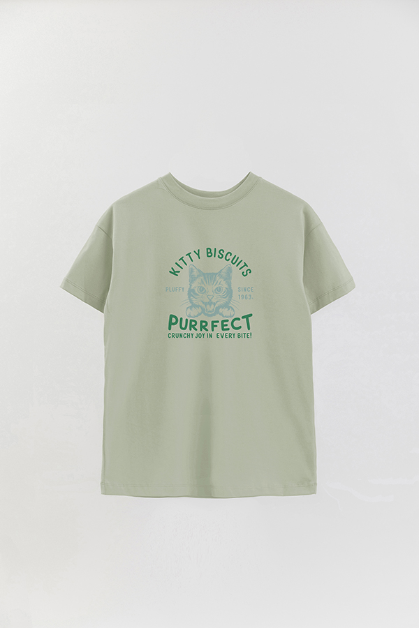 REMERA OVER ESTAMPADA CAT KITTY BISCUITS