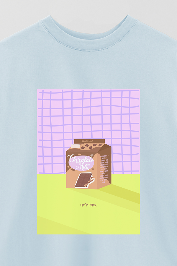 REMERA OVER ESTAMPADA LETRS DRINK CHOCOLATE