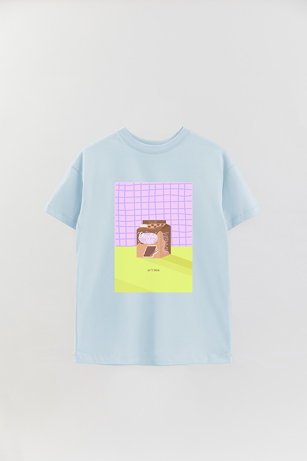 REMERA OVER ESTAMPADA LETRS DRINK CHOCOLATE