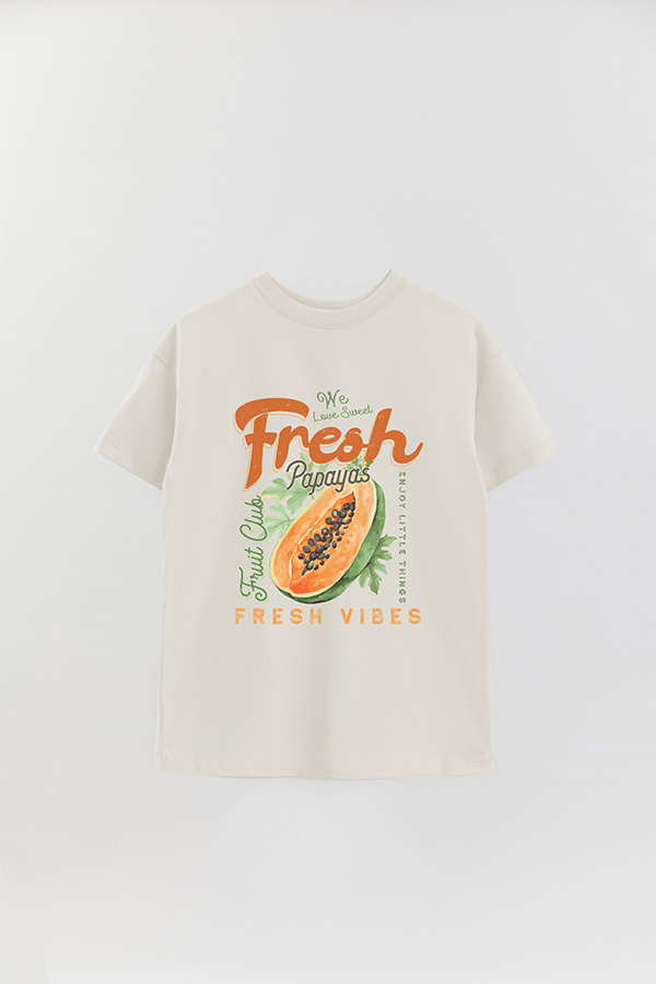 REMERA OVER ESTAMPADA PAPAYA